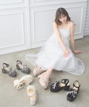 ◇パールフリルボリュームサンダル