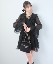 エアリーラッフルフリルミニワンピース