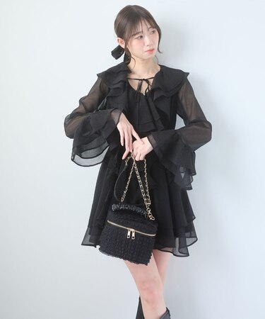 エアリーラッフルフリルミニワンピース