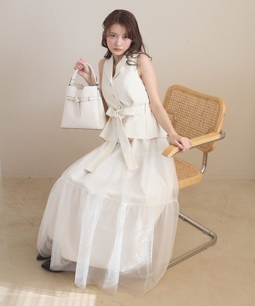 ジレドッキングチュールワンピース