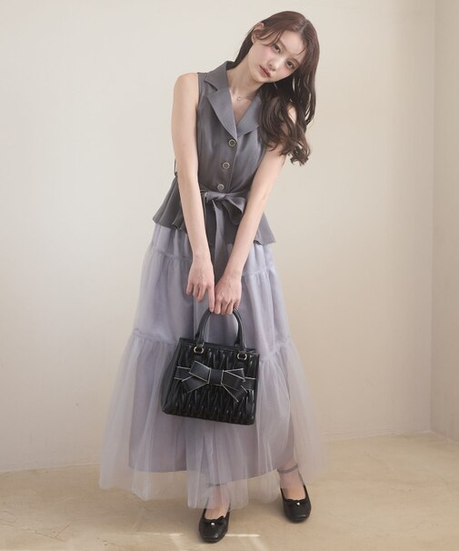 ジレドッキングチュールワンピース