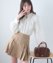 襟付きエアリーフリルブラウス