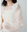 カップ付肩リボンシャーリングキャミ