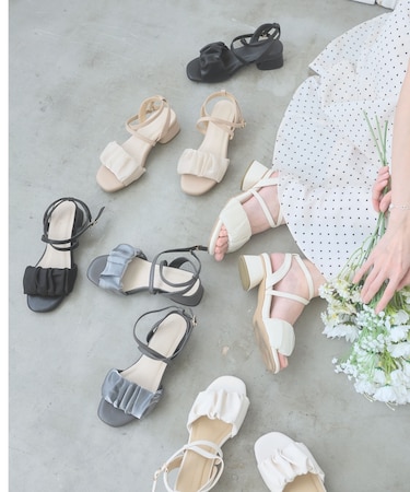 シアーギャザーサンダル