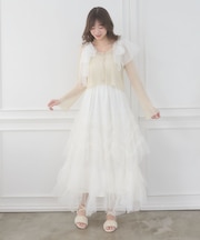 チュールフリルティアードスカート
