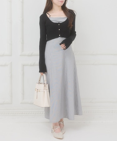 カーデセットチェーン付きキャミワンピ