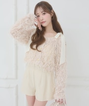 チュールリボンカーディガン