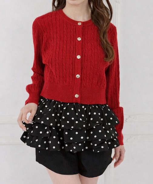 カップ付き裾ペプラムキャミソール