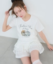 レースフリルティアードミニスカパン