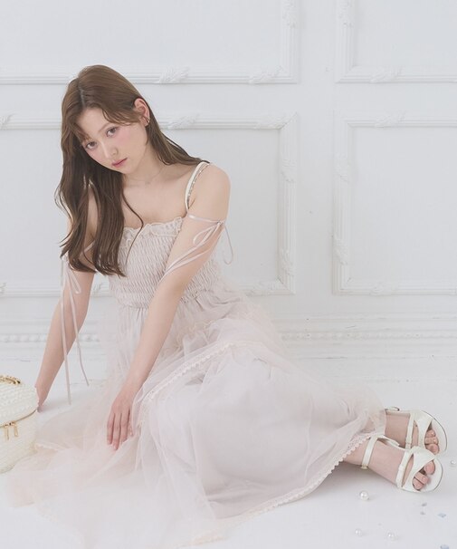 チェーン付きキラキラキャミワンピ