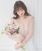 ビジューボタンシアーカーディガン