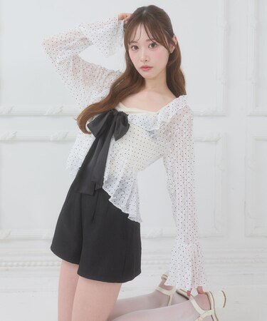 バリエフリル襟カーディガン