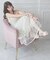 チェーン付きチュールティアードワンピ