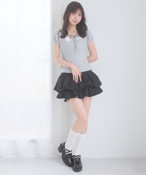 裾レースバルーンミニスカパン
