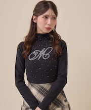 パールビジューキラキラニットトップス