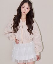 ラインストーンショートブルゾン