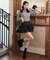 シアーフリルティアードミニスカパン