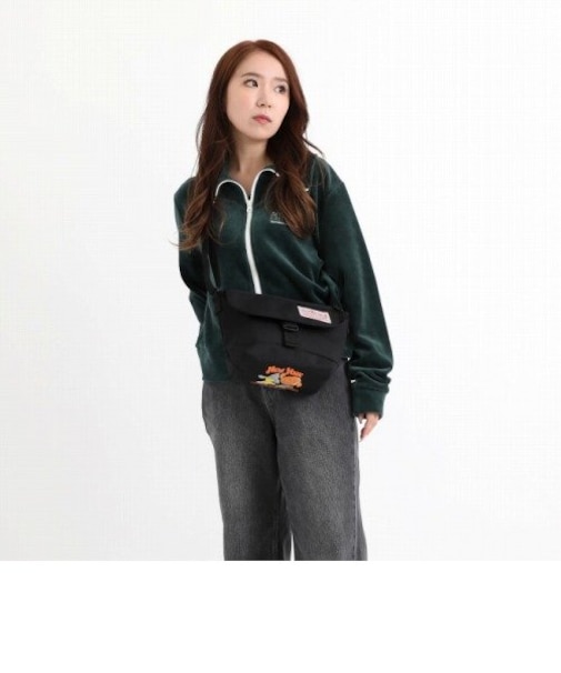 Nylon Messenger Bag Flap Zipper Pocket Vinyl Lining Lauren Martin