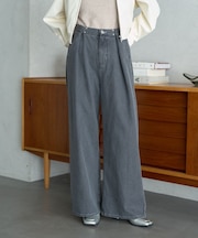 タックホックデニムパンツ