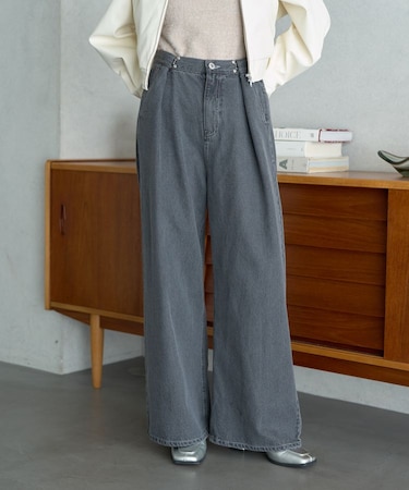 タックホックデニムパンツ