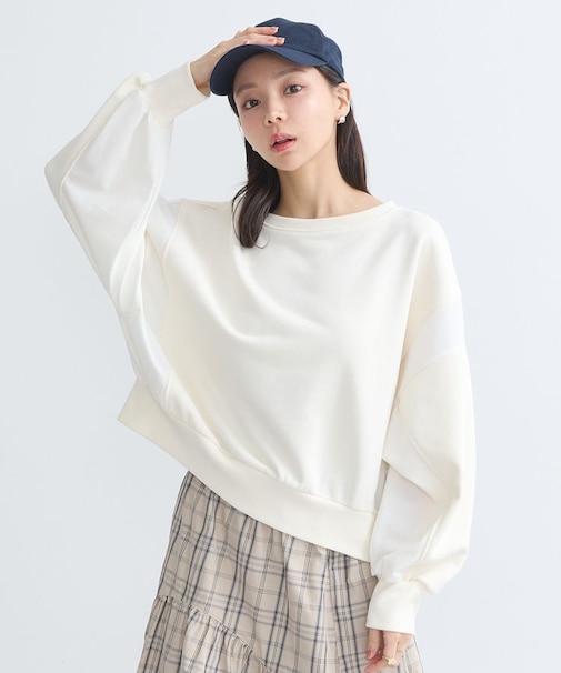 異素材ドッキングスウェット