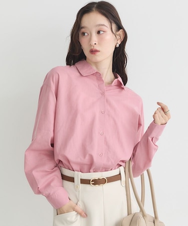 綿麻混ベーシックシャツ
