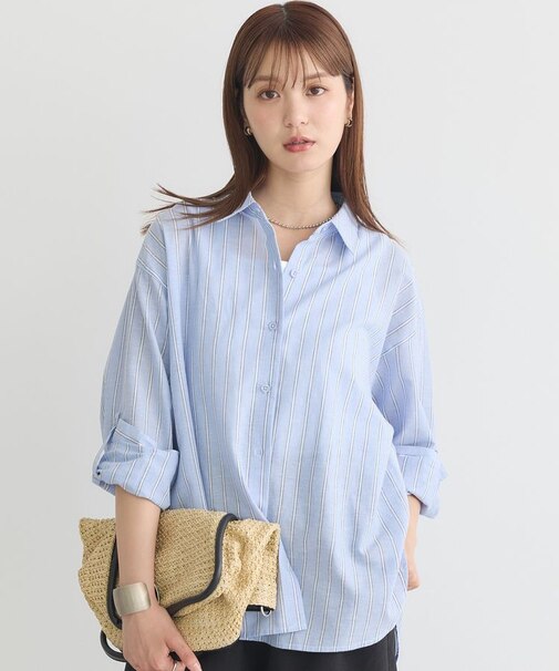 綿麻混ベーシックシャツ