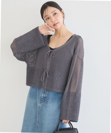 カールヤーンメッシュカーディガン