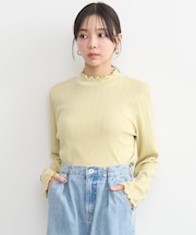 ランダムチェーンリブハイネックプルオーバー