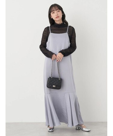 サテンキャミワンピース