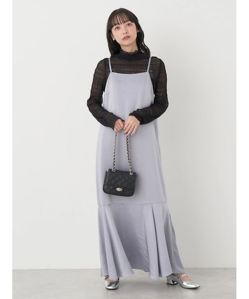 サテンキャミワンピース