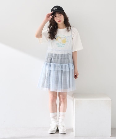 チュールミニキャミワンピース