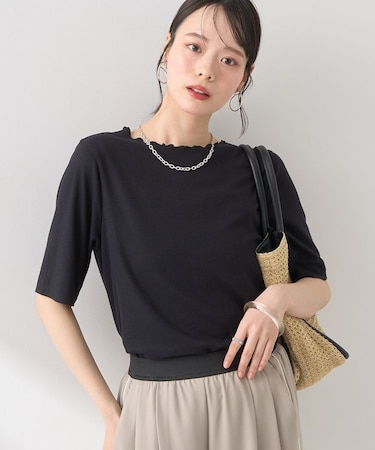 リブメローショートスリーブプルオーバー