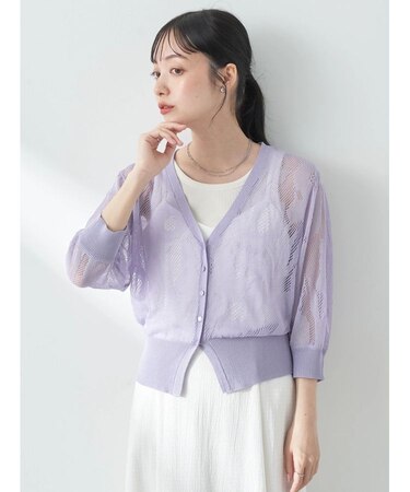 花柄シアーカーディガン
