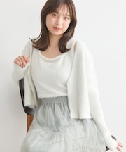 SET2点ラメフェザーカーディガン+インナー