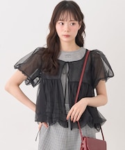 SET2点チュールバルーンブラウス＋ロゴタンク