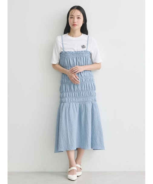 2wayシャーリングキャミワンピース