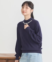 パール&ビジューハイネックプルオーバー