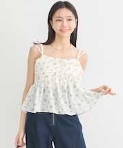 花柄ギャザーキャミビスチェ