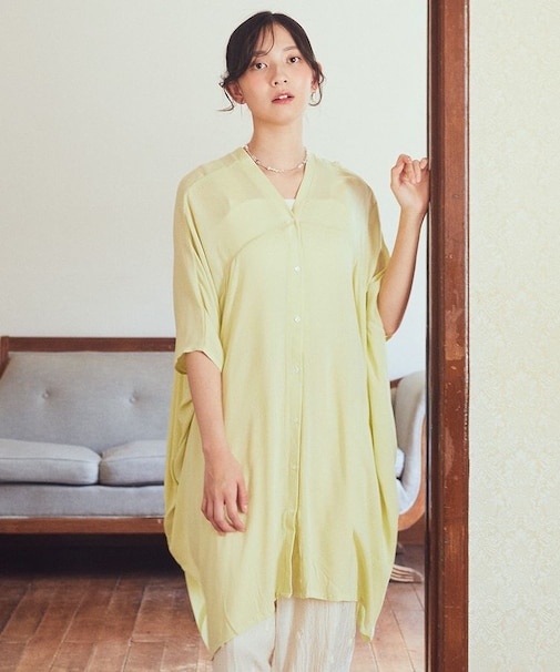 レーヨンビッグシャツチュニック