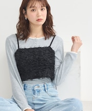 フリンジミックスチュールビスチェ