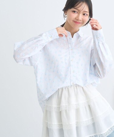 フラワーラバープリントシャツ