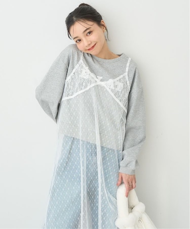 SET2点レースロゴプルオーバー+チュールワンピ