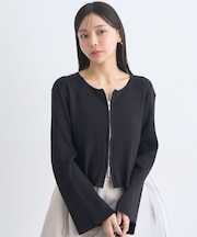 ダブルジップニットカーディガン