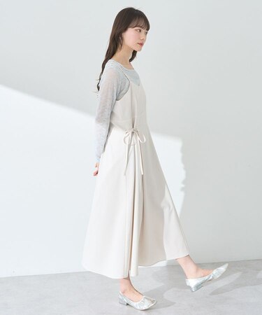 サイドリボンラップ風キャミワンピース