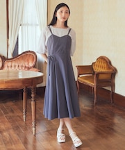 サイドリボンラップ風キャミワンピース