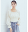 スクエアネックシャーリングショートブラウス