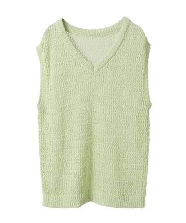 クルクルヤーンメッシュベスト