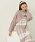 Set2点ショートニット+チェックワンピース