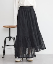 エンブロイダリーチュールティアードスカート